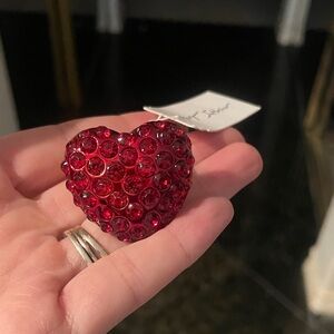Betsey Johnson Red Heart Ring (stretchy and adjustable)